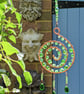 Beautiful copper and green suncatcher wire wrapped spiral handmade unique  - Image 4