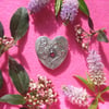 Garnet birds brooch,heart-shaped
