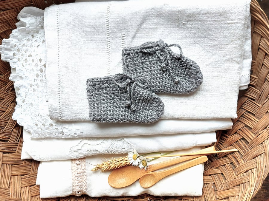 Organic Baby Booties, GOTS certified cotton, All Organic Collection, 0-6 months