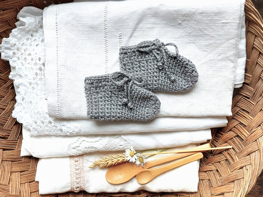 Organic Baby Booties, GOTS certified cotton, All Organic Collection, 0-6 months