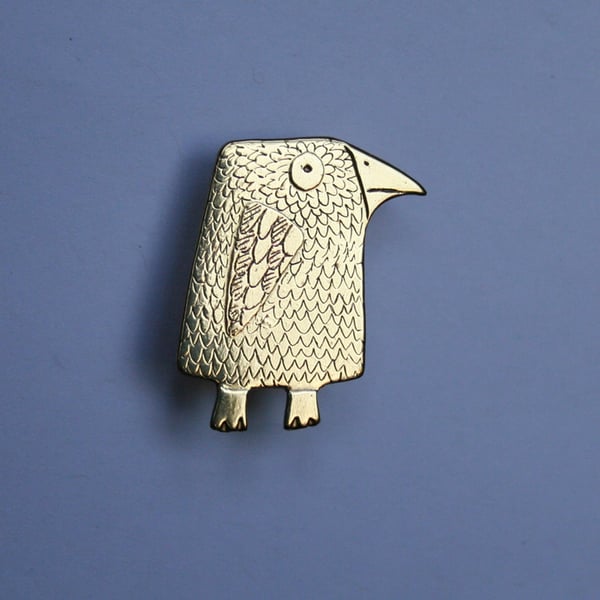 Small feathery chick brooch
