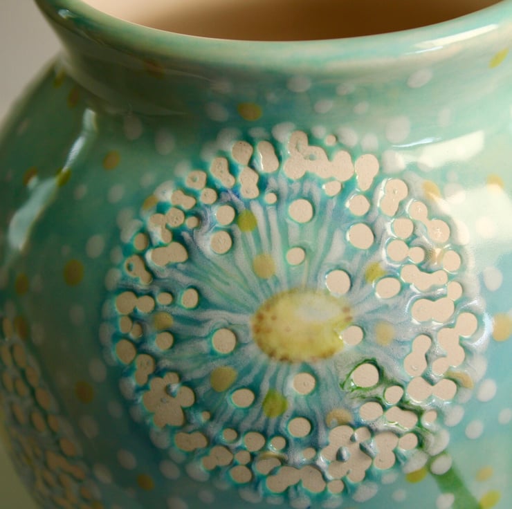 Dandelion ceramic vase - Folksy