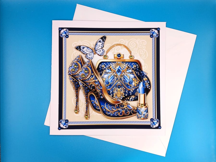 Birthday Card For Her, Decoupage, Large Card