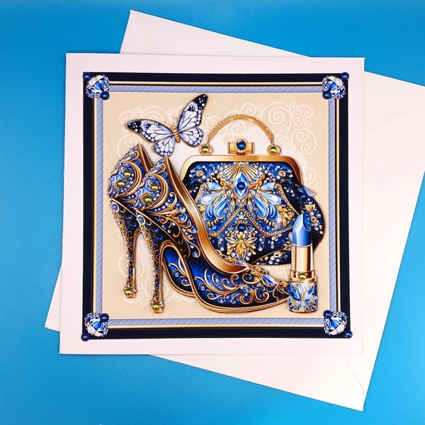 Birthday Card For Her, Decoupage, Large Card