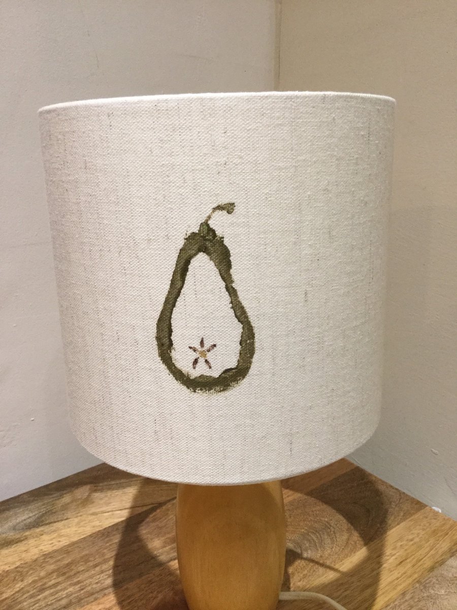 Hand-printed pear lampshade