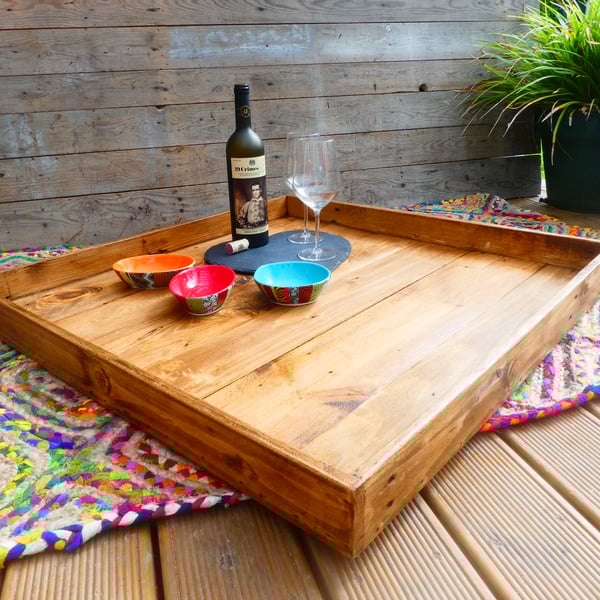 Rustic table tray discount