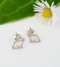 Rabbit Stud Earrings (Sterling Silver) - Image 1