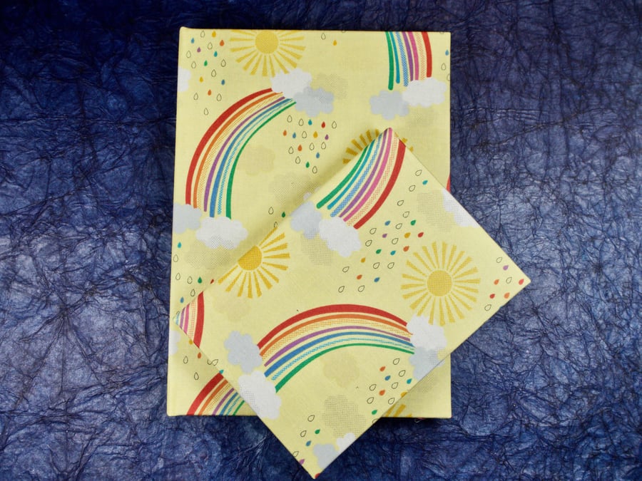 Gift Set of matching A5 and A6 Lined Notebooks with colourful rainbow cover