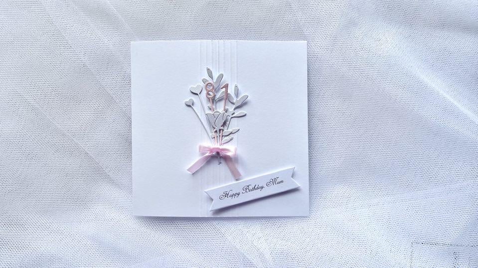 Handmade Luxury Flower Birthday Card with Envelope for Mum, Wife, Daughter, Sist