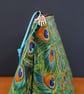 Peacock Feather Multi Purpose Zipper Bag with Matching Small Pouch - Image 5