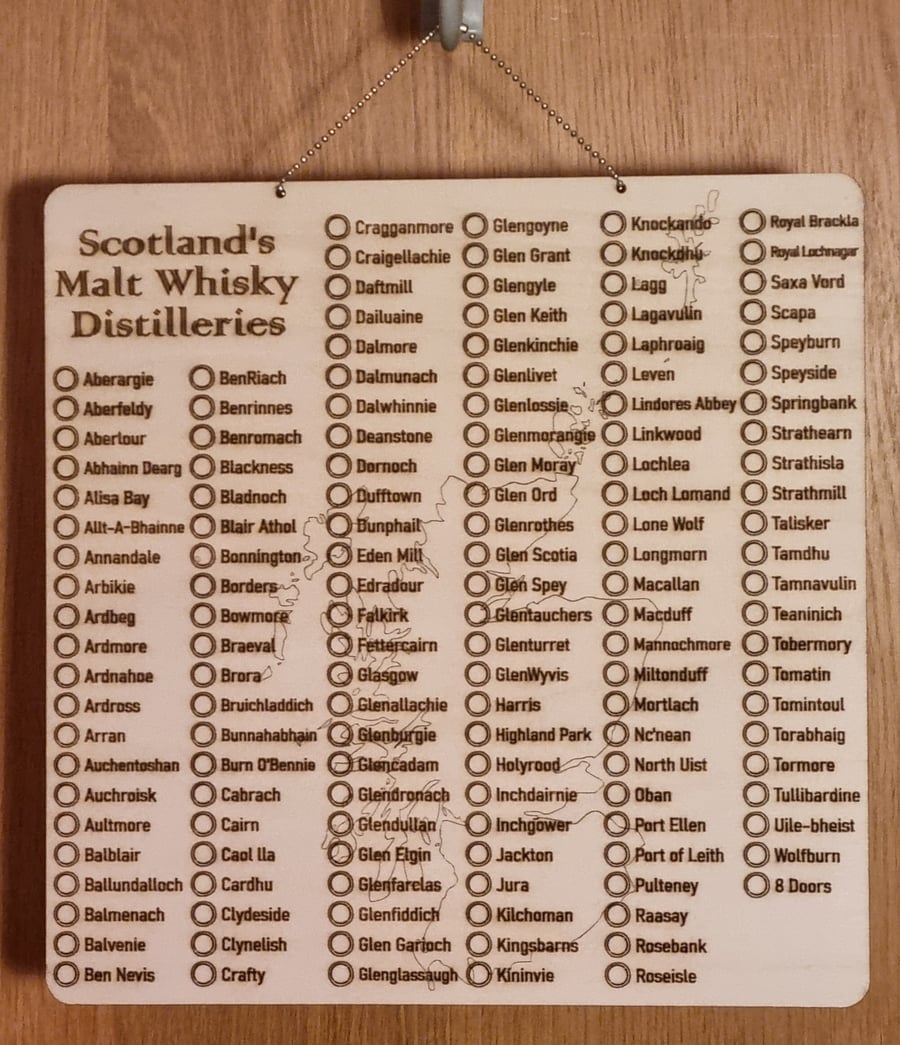 Punch Out Board - Scotland's Malt Whisky Distilleries