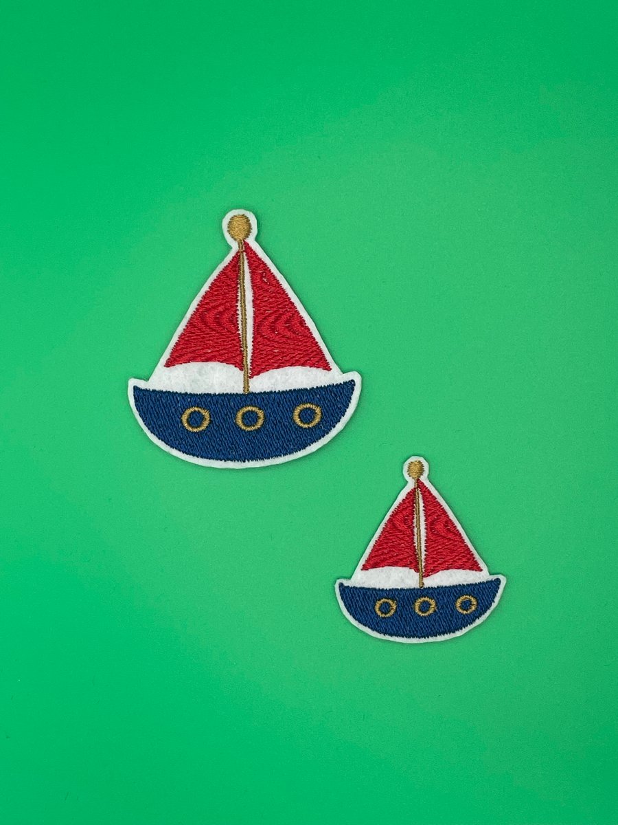 Sailboat Iron-On Patch - available in 2 sizes