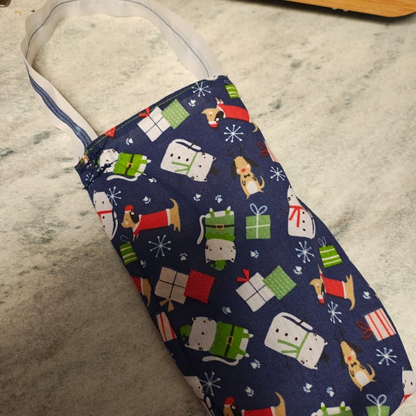 Handmade Christmas bottle bag