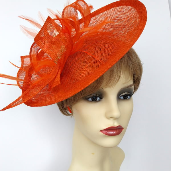 Brenda Burnt orange hatinator or fascinator