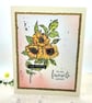 Birthday Card - handmade, yellow flowers, blank inside - Image 4