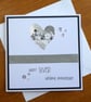 Embellished Heart Silver Wedding Anniversary Card - 25th Anniversary - Image 1