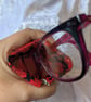 Red snake skin (effect) glasses case - Image 3
