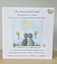 Pebble Art Friend Card: Handmade Poem Greeting Card