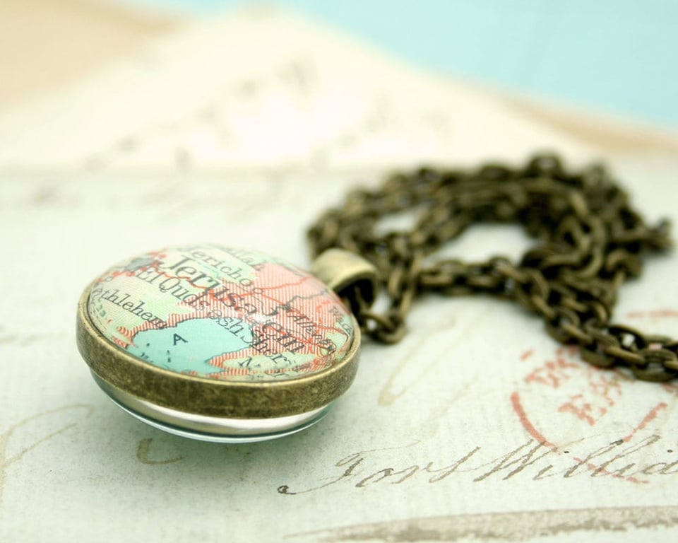 Two Places Personalised Map Necklace For Long Distance Relationship 