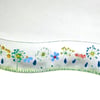  SECONDS SUNDAY-fused glass wave ornament with meadow flowers