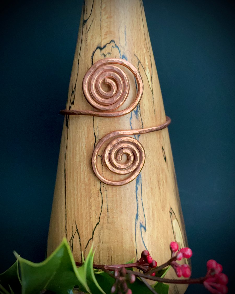 Copper Spiral Celtic bangle