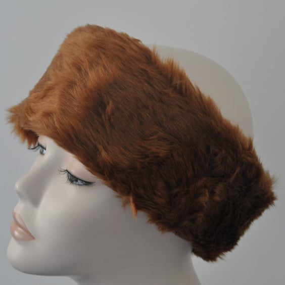 Ladies Faux Fur Headband Ear Warmer Head Band - Brown Edition