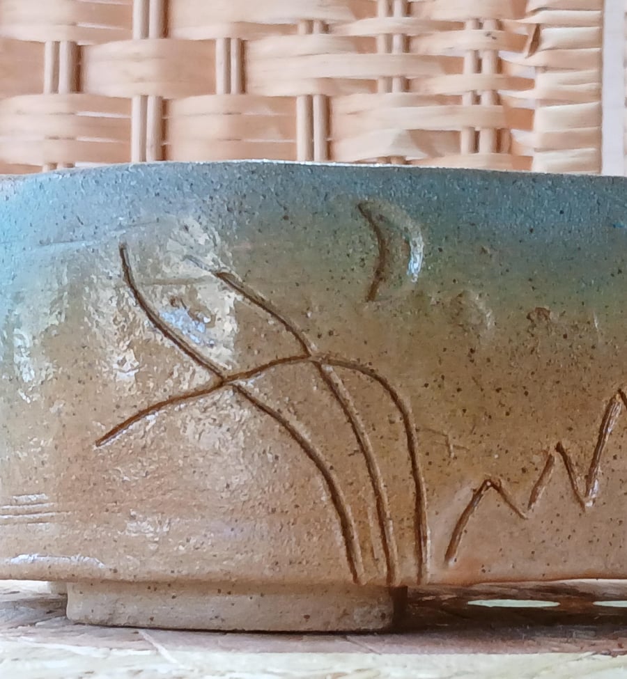 Handmade Stoneware Bonsai Pot Oval Planter with Drainage Holes (28cm)