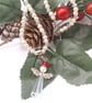 Beaded Christmas Angel Pendant on a Pearl & Crystal Necklace, Xmas Gift 