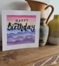 Watercolour mountains sunset birthday card