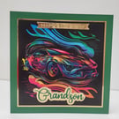Happy Birthday Grandson Sports Car Card – Modern Kids or Teen Boy Birthday Card