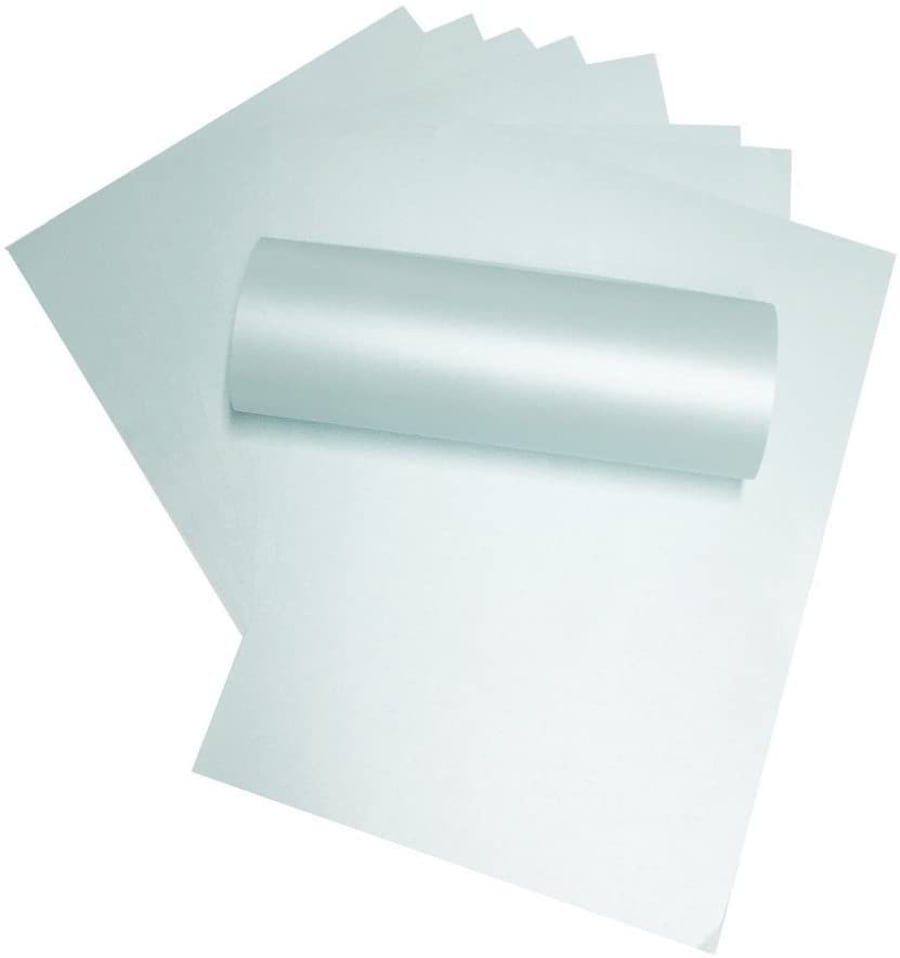 10 Sheets 12" x 12" Baby Blue Pearlescent Scrapbook Paper Decorative 120gsm Doub