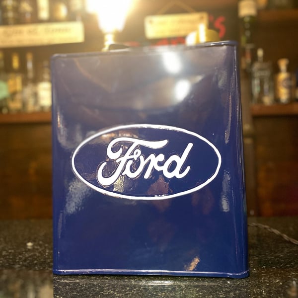 Up-cycled repro Ford petrol can- Vintage Table Lamp