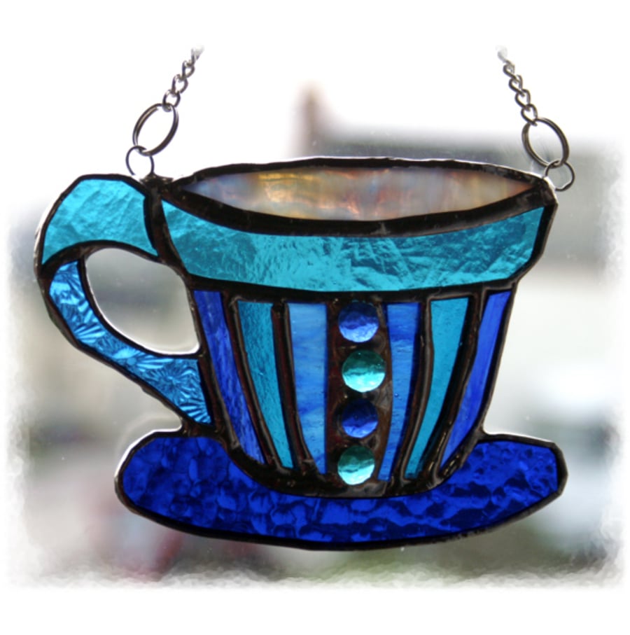 Teacup Stained Glass Suncatcher 