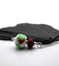lampwork glass holly leaf pendant necklace - Image 3