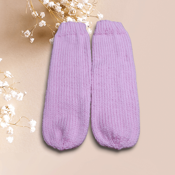 hand knitted stockings burgundy red and light pink - hand knitted socks -  bathrobes - slippers - socks
