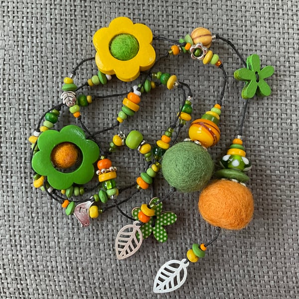 “Spring Garden II” lariat necklace