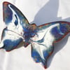 medium butterfly brooch - scrolled blue