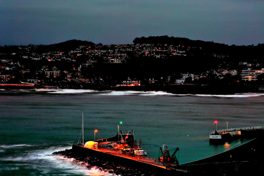 Picture Torquay Rough Sea's. Night print of Torquay. Devon Picture