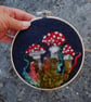 Mushrooms in a hoop-  Needle felted  