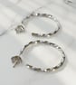 Twisted Silver Hoop Earrings - Image 3