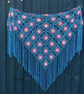 Crochet triangular shawl in sparkly  gold, pink, kingfisher blue - design LF433 - Image 7