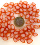 50g White with Orange edge petal murrini made with Bullseye 90coe glass - Image 4