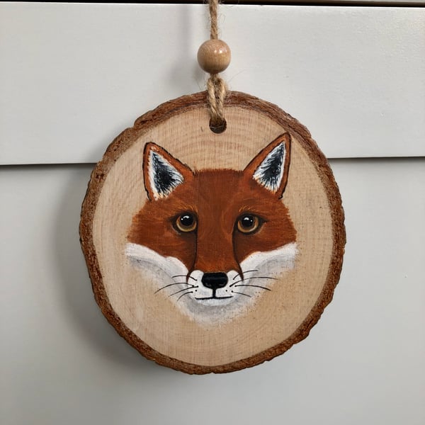 Fox wood slice hanging