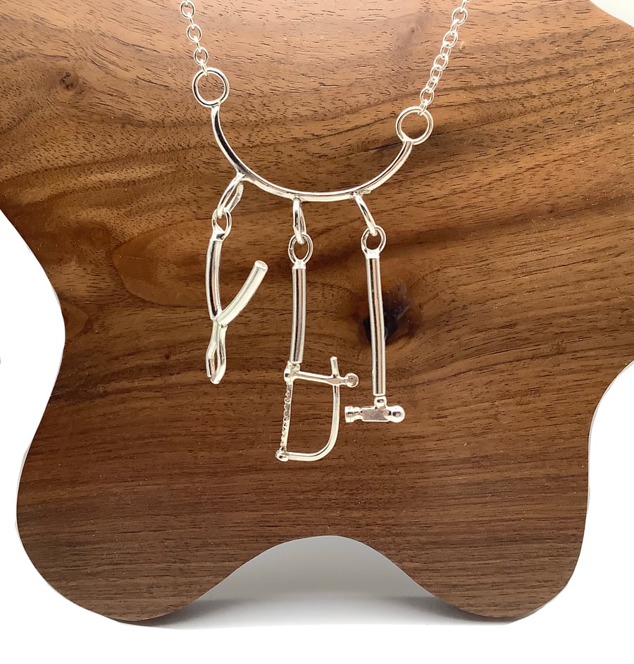 Sterling silver jewellery tools necklace