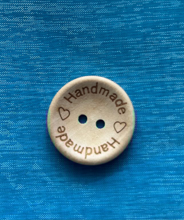 12 Wooden Buttons 25mm Diameter  Handmade Printed on them 