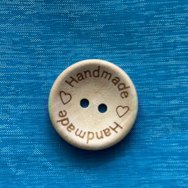 12 Wooden Buttons 25mm Diameter  Handmade Printed on them 