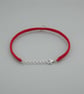 Silver plated macramé heart bracelet with 7 colour options. Ref:434 - Image 3
