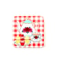 Vintage Teapot and Tea Cup on Red Gingham Coaster - Image 2