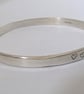 Heart Bangle, Recycled Sterling Silver, Hand Stamped - Image 6