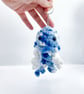 Handmade Jellyfish Keychain Blue & White,Amigurumi  Soft Toy